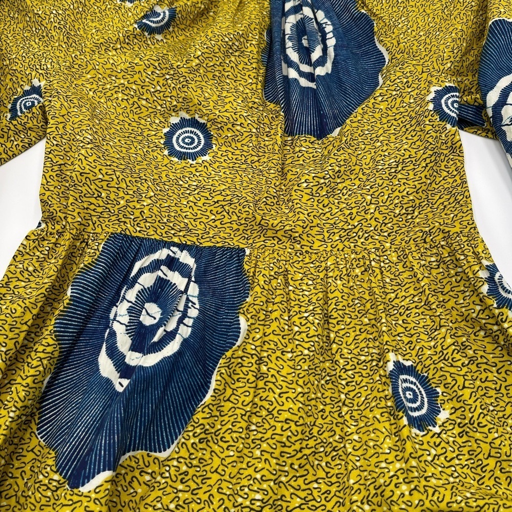 Ulla Johnson Sz 2 Emelyn 100% Cotton Dress Puff Sleeve Bold Print Wedding Event - Picture 8 of 16